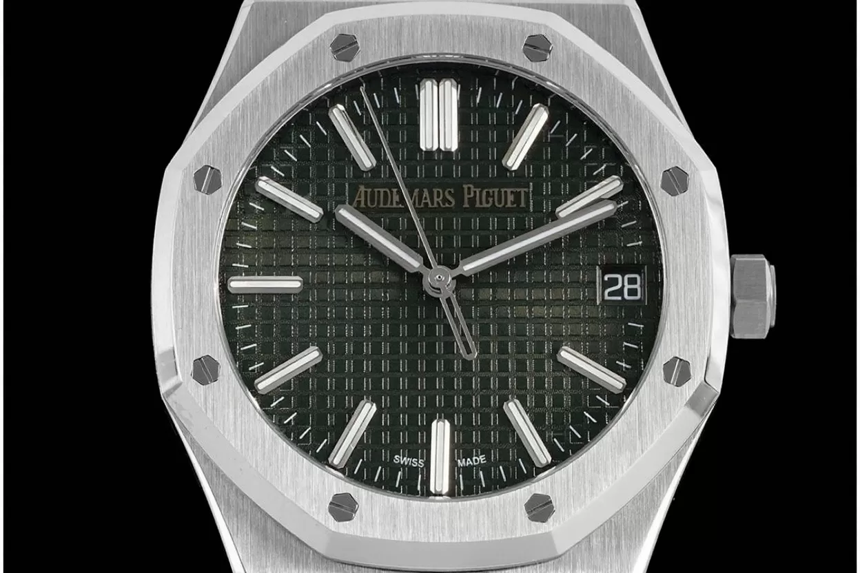 Royal Oak 41mm 15510 SS / SS Green / Stk APSF A4302 Super Clone - Image 2