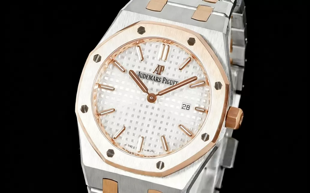 Royal Oak Ladies 67650 33mm RG / SS White ZF Swiss Qtz