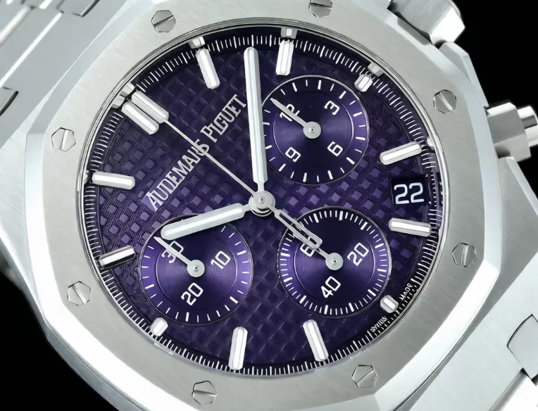 Royal Oak Chrono 26240ST 41mm SS / SS Purple Dial APS SH4401 Super Clone - Image 3