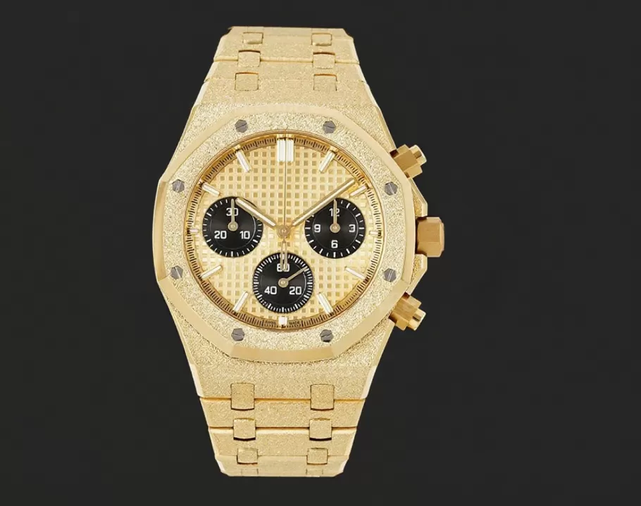 Royal Oak Chrono 26240BA Frosted 41mm YG / YG Gold / Blk APS SH4401 Super Clone - Image 3