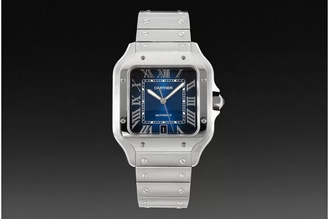 Santos De Cartier 2018 Mens XL 40mm SS / SS Blue BVF MY9019 - Image 3