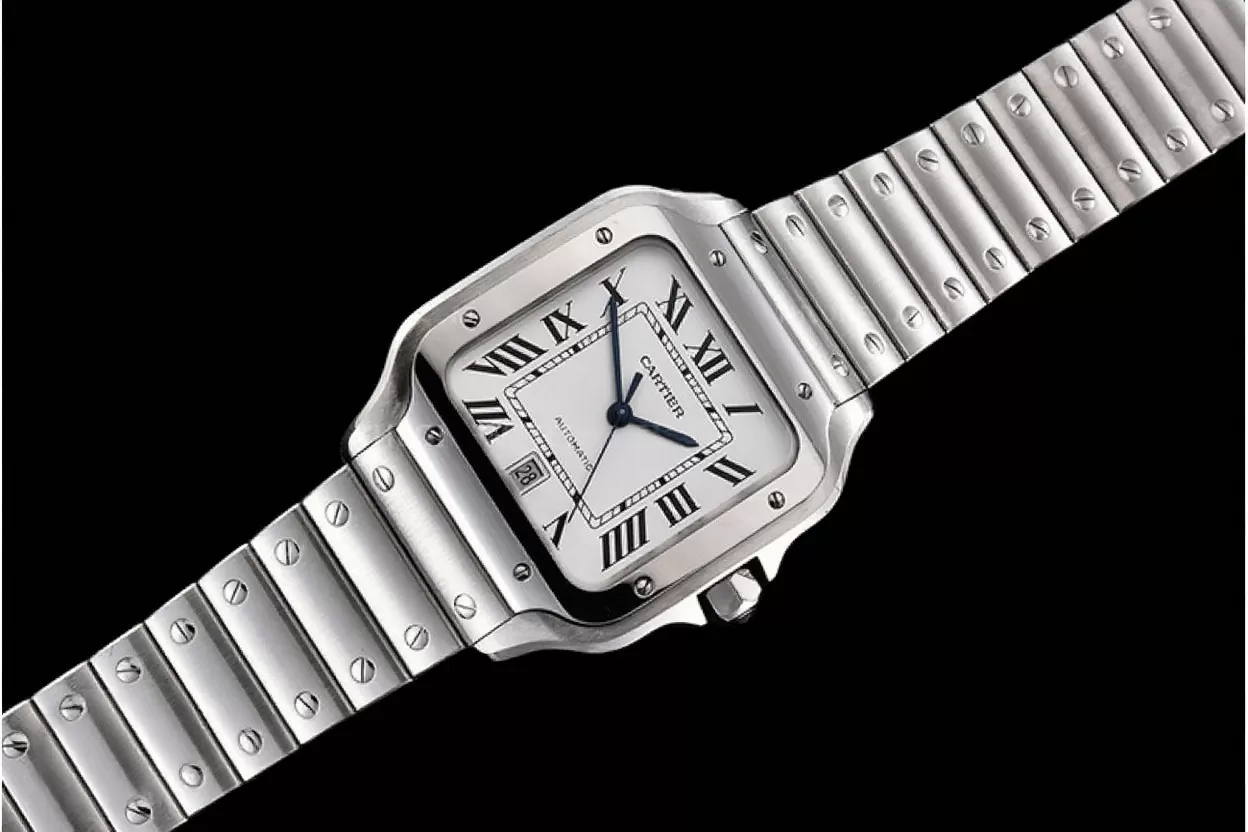 Santos De Cartier Mens XL SS / SS White 3KF MY9015 - Image 4