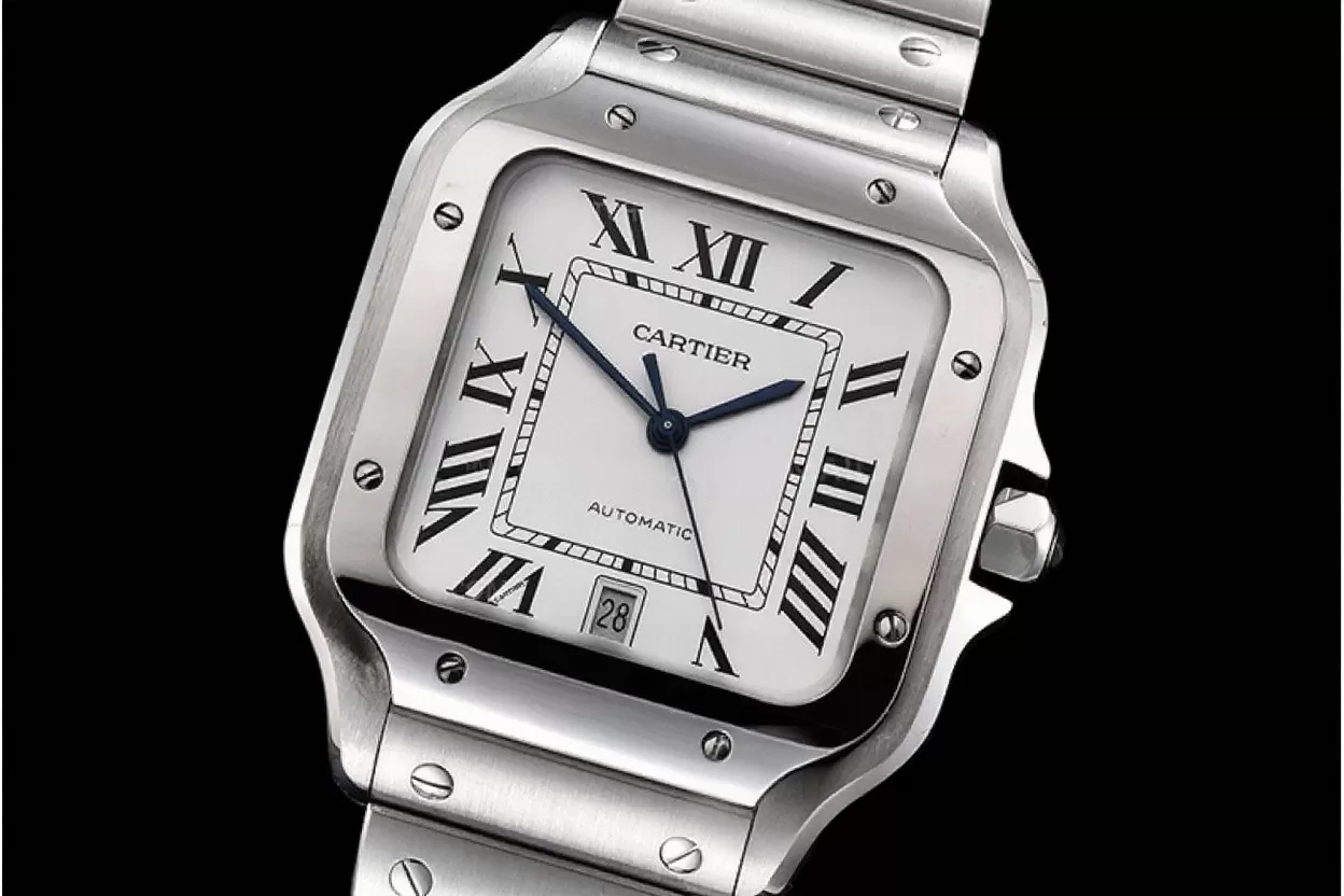 Santos De Cartier Mens XL SS / SS White 3KF MY9015 - Image 10
