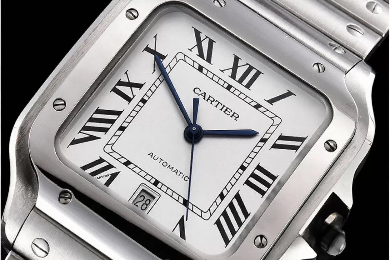 Santos De Cartier Mens XL SS / SS White 3KF MY9015 - Image 12