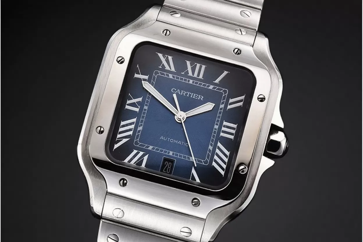 Cartier ?C Santos De Cartier 40mm Mens XL SS / SS Blue 3KF MY9015