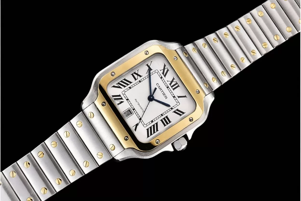 Cartier ?C Santos De Cartier Mens XL YG / SS White 3KF MY9015 - Image 12