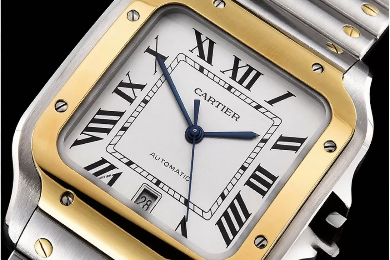 Cartier ?C Santos De Cartier Mens XL YG / SS White 3KF MY9015 - Image 13