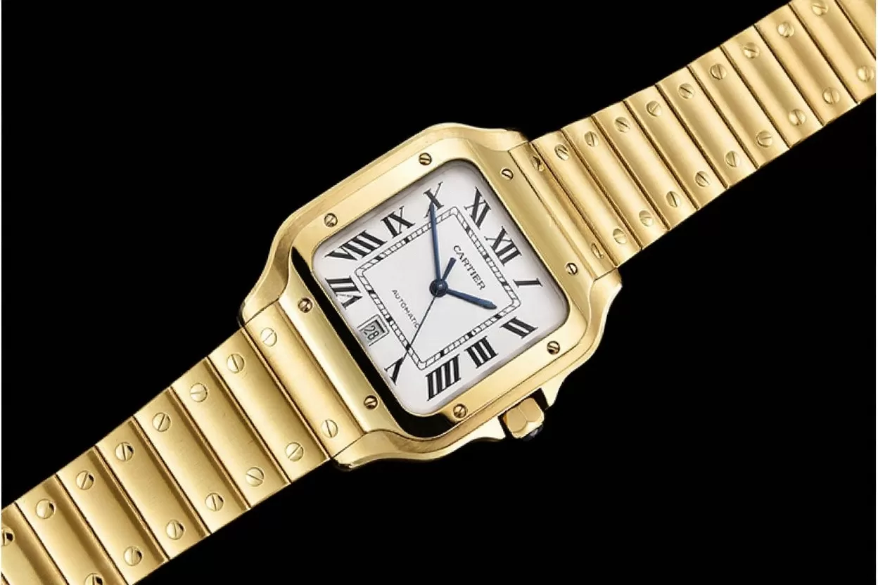 Cartier ?C Santos De Cartier Mens XL YG / YG White 3KF MY9015 - Image 5