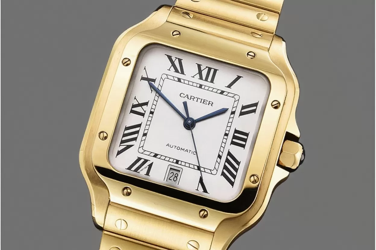 Cartier ?C Santos De Cartier Mens XL YG / YG White 3KF MY9015 - Image 9
