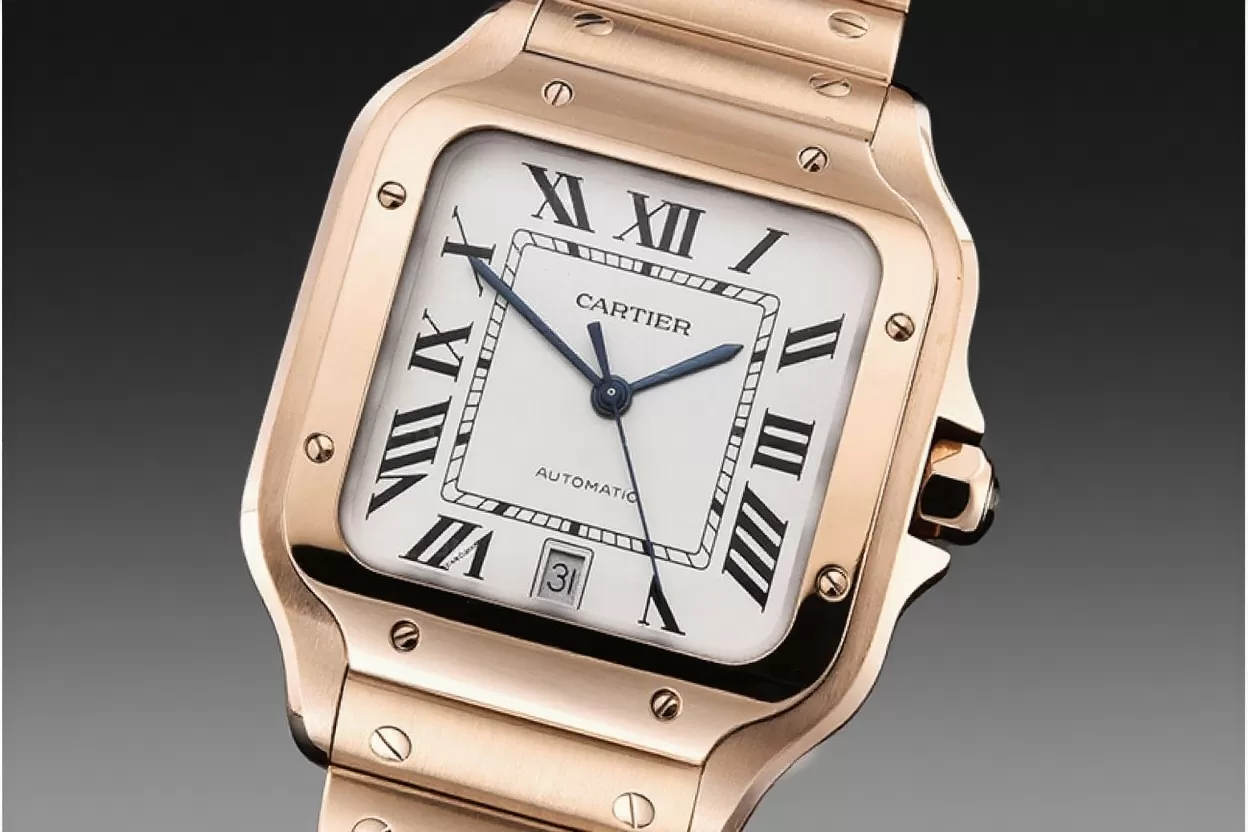 Cartier ?C Santos De Cartier Mens XL RG / RG White 3KF MY9015