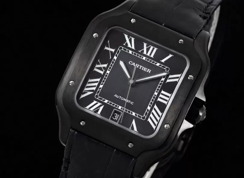 Santos De Cartier Mens XL PVD / LE Black BVF 9019