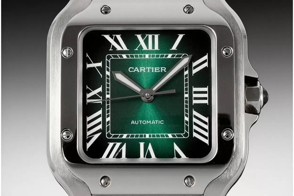 Santos De Cartier Mens 35mm SS / SS Green Dial BVF 9039 - Image 2