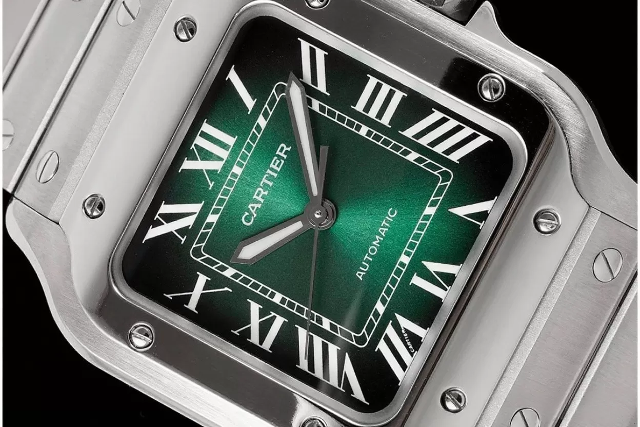Santos De Cartier Mens 35mm SS / SS Green Dial BVF 9039 - Image 3
