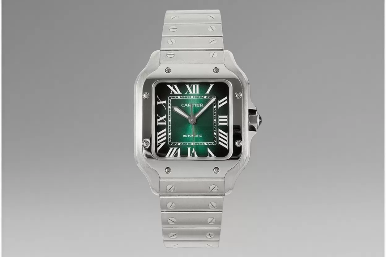 Santos De Cartier Mens 35mm SS / SS Green Dial BVF 9039 - Image 4