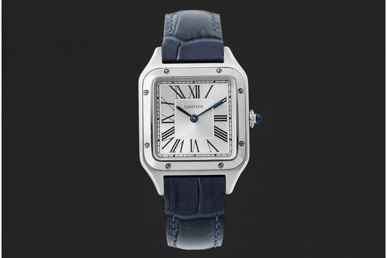 Santos Dumont Blue SS / LE Silver Dial AF Quartz - Image 3