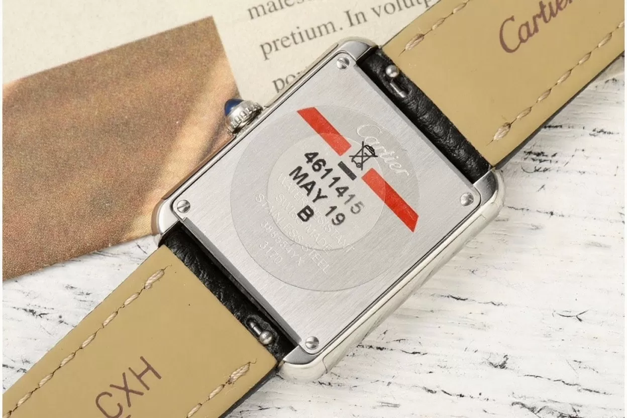 Cartier ?C Tank Solo 24.4mm White Dial on Lychee Grain Leather AF Quartz - Image 8