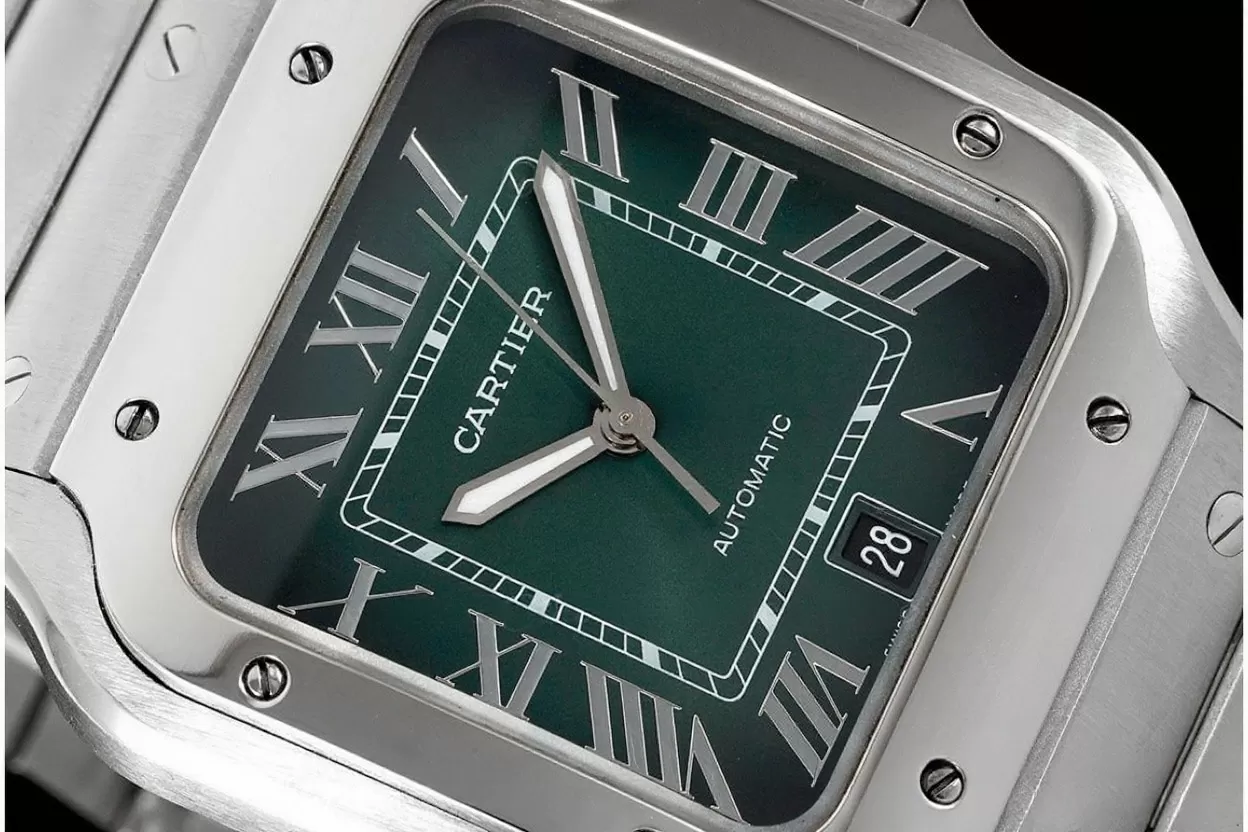 Santos De Cartier 40mm XL SS / SS Green Dial AF MY9015 - Image 3
