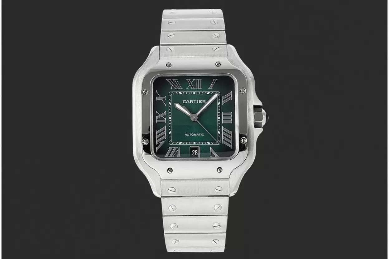 Santos De Cartier 40mm XL SS / SS Green Dial AF MY9015 - Image 4