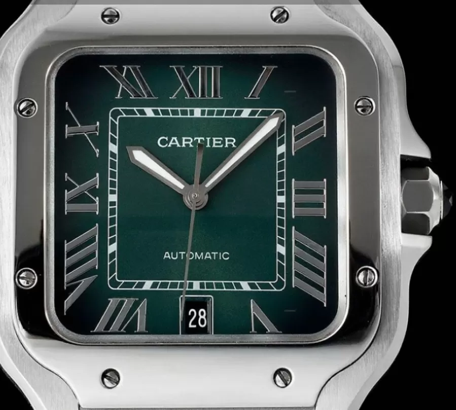 Santos De Cartier 40mm XL SS / SS Green Dial AF MY9015 - Image 2
