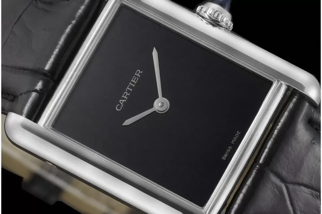 Tank Must 25.5mm Alligator Leather SS / LE Black Dial DRF Quartz - Image 2