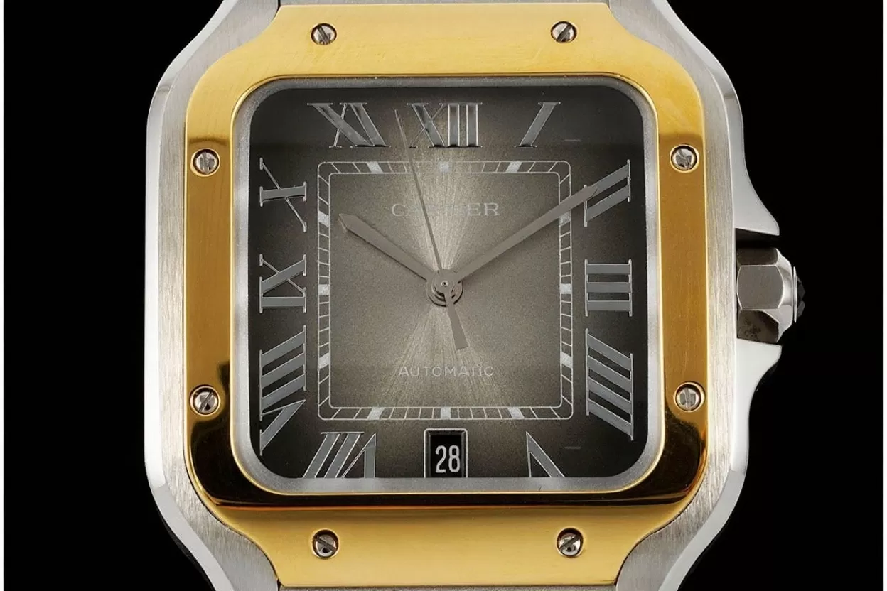 Santos De Cartier 40mm Mens XL YG / SS Grey Dial BVF MY9019 - Image 3