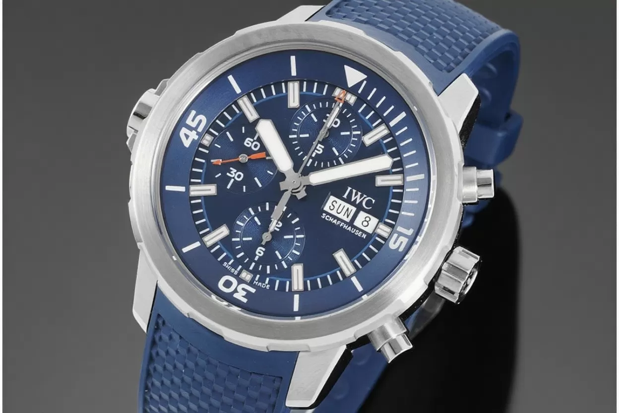 IWC ?C Aquatimer Chrono 44mm blue / Stk SS / RU V6SF A7750
