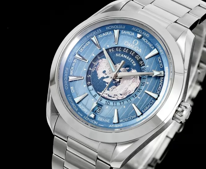 Aqua Terra 150M Worldtimer 43mm SS / SS Blue Dial VSF A8938
