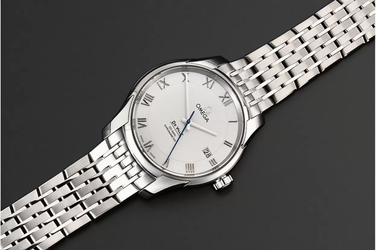 Omega ?C De Ville Men's Co ?C Axial SS / SS Wht / Roman VSF A8500 - Image 5