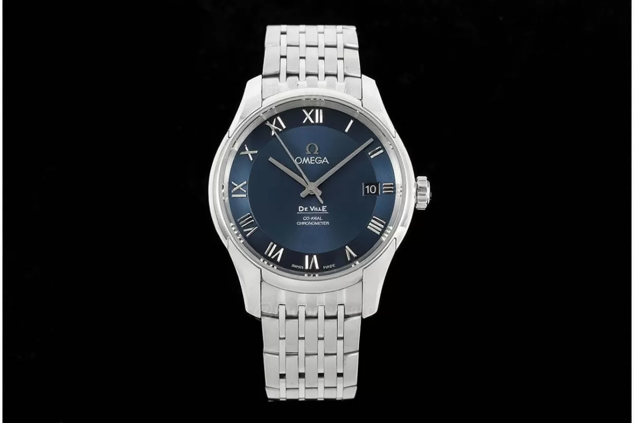 De Ville Mens Co ?C Axial 41mm SS / SS Blue / Roman VSF A8500