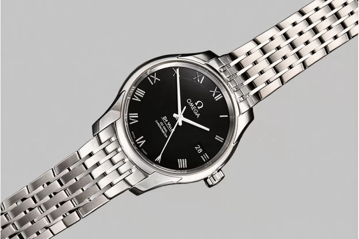 Omega ?C De Ville Mens Co ?C Axial 41mm SS / SS Black / Roman VSF A8500 - Image 13