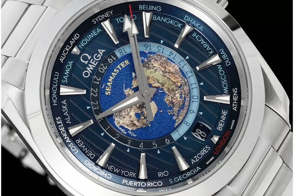 Aqua Terra 150M 43mm Worldtimer SS / SS Blue Dial VSF A8938 - Image 3