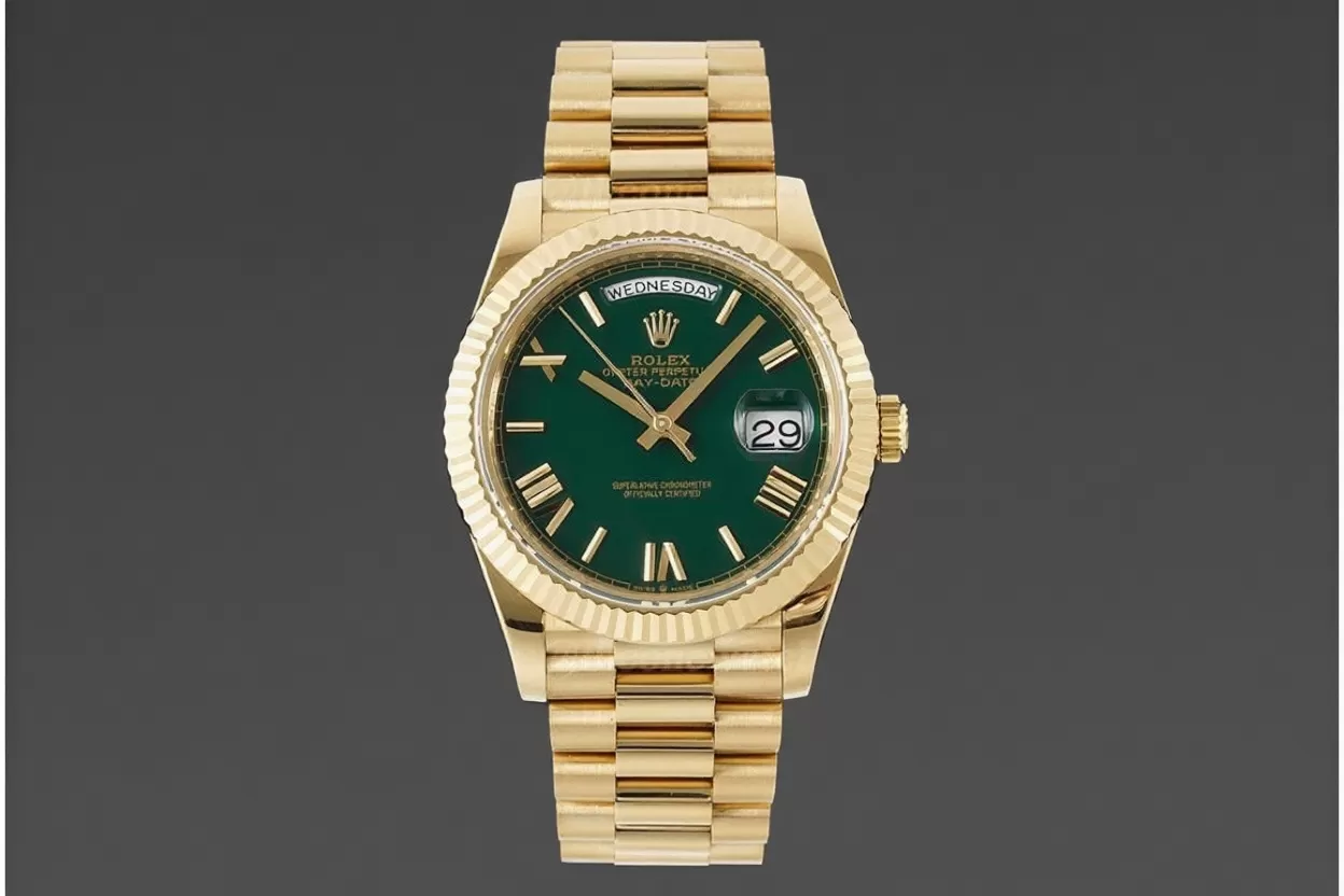 DayDate 228238 40mm Pres YG / YG Green Dial GMF A2836 (Gain Weight)