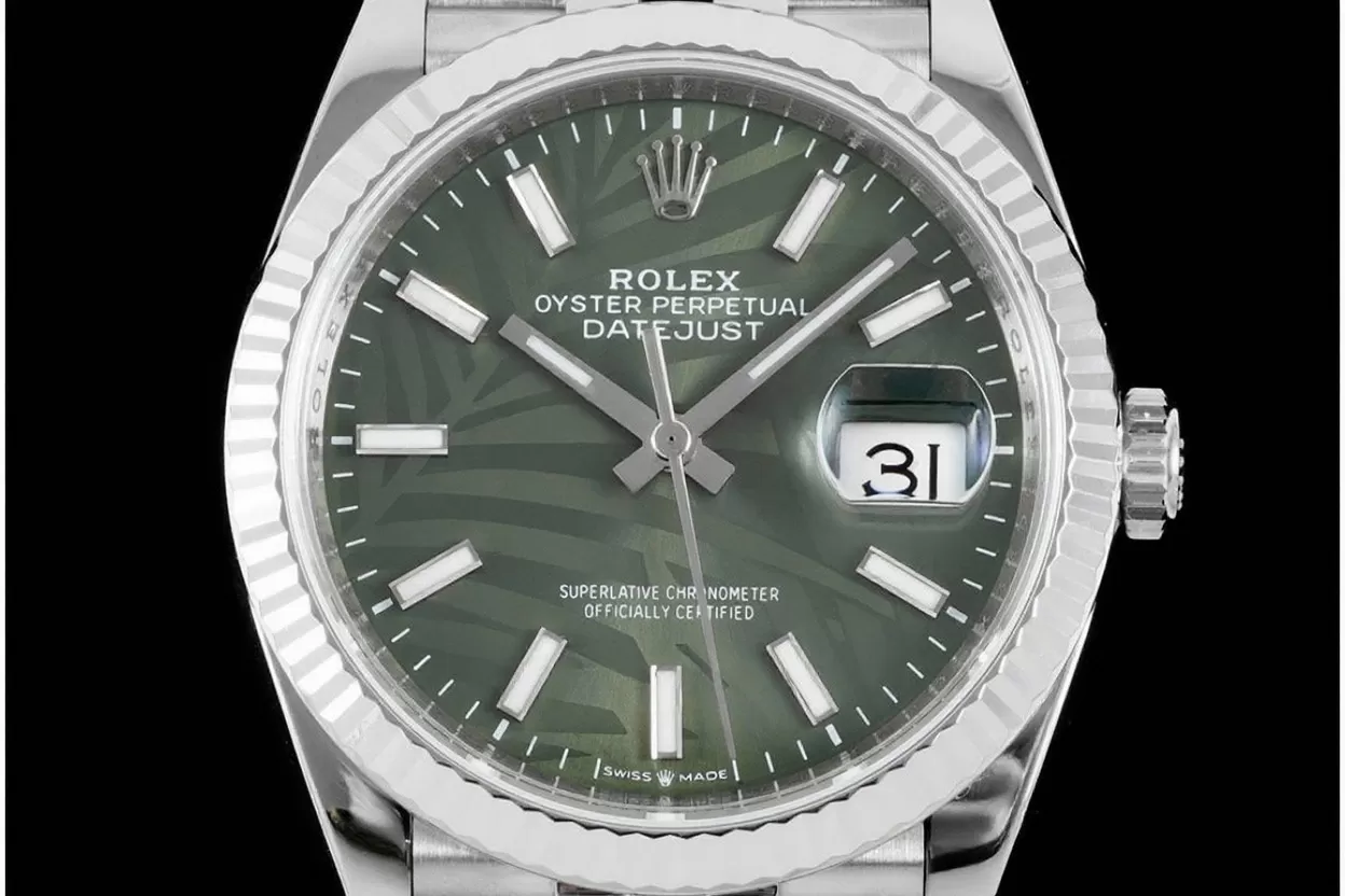 Datejust 126234 36mm Jub SS / SS Palm Motif Green / Stk VSF DD3235 - Image 2