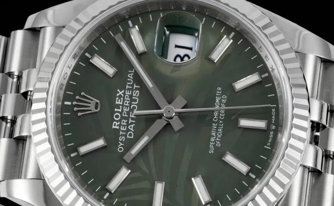 Datejust 126234 36mm Jub SS / SS Palm Motif Green / Stk VSF DD3235 - Image 3