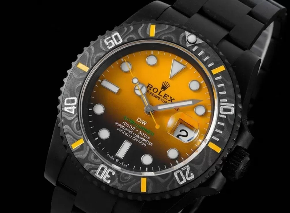 Submariner DIW 40mm 904L DLC / DLC Yel / Blk Dial VSF VS3135