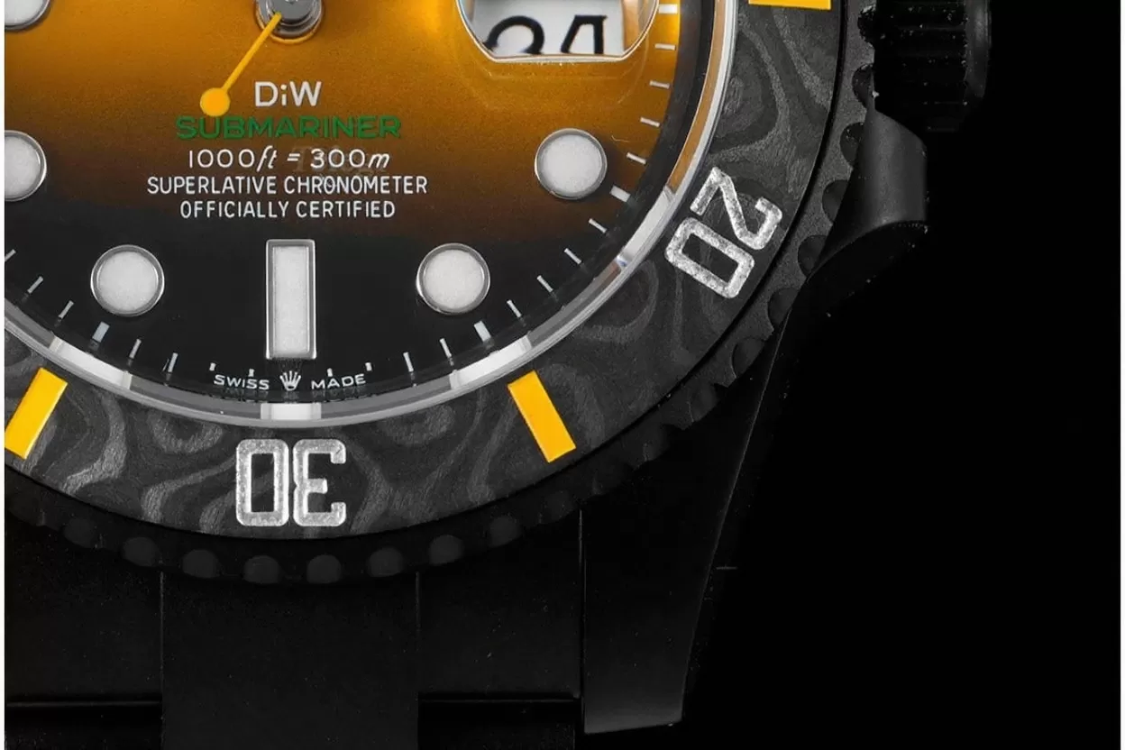 Submariner DIW 40mm 904L DLC / DLC Yel / Blk Dial VSF VS3135 - Image 4