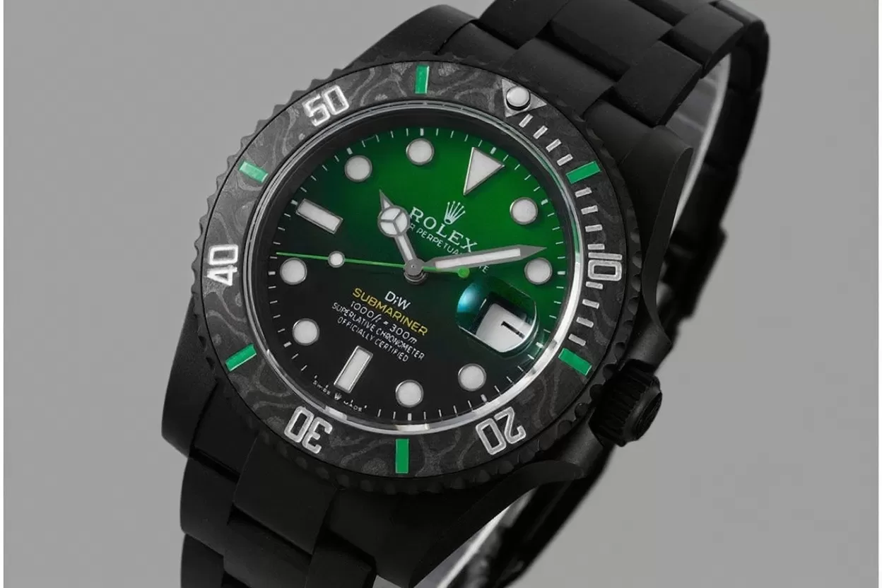 Submariner DIW 40mm 904L DLC / DLC Grn / Blk Dial VSF VS3135