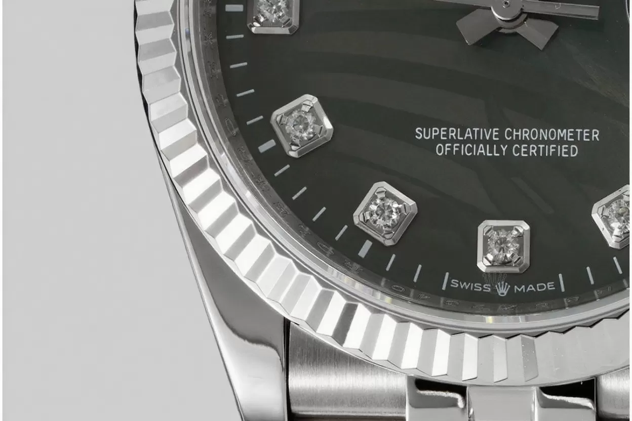 Datejust 126234 36mm Jub SS / SS Palm Motif Green / Dia VSF DD3235 - Image 6