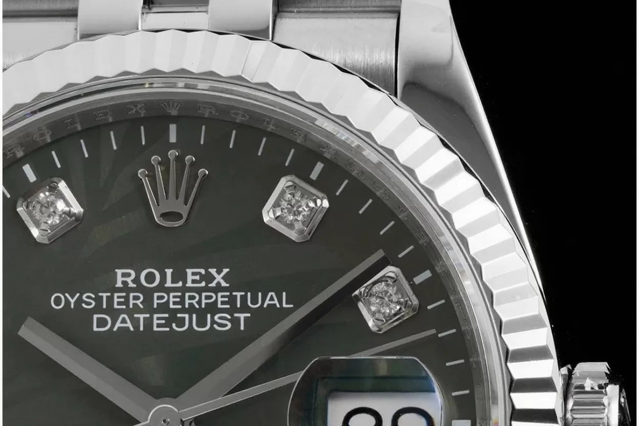 Datejust 126234 36mm Jub SS / SS Palm Motif Green / Dia VSF DD3235 - Image 5