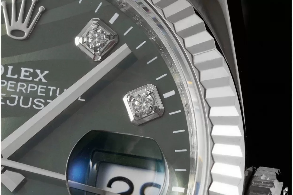 Datejust 126234 36mm Jub SS / SS Palm Motif Green / Dia VSF DD3235 - Image 7