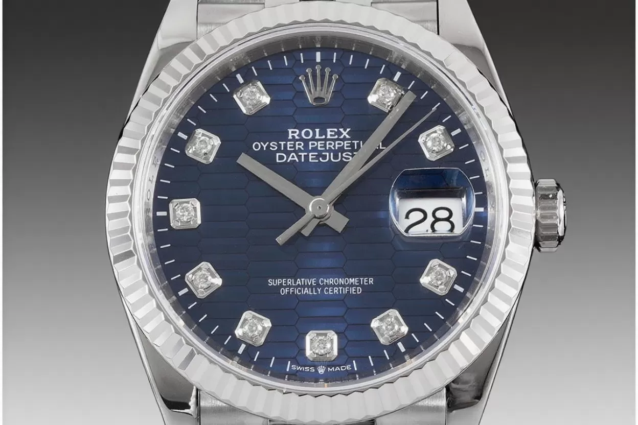 Datejust 126234 36mm Jub SS / SS Blue Textured / Dia VSF DD3235 - Image 2