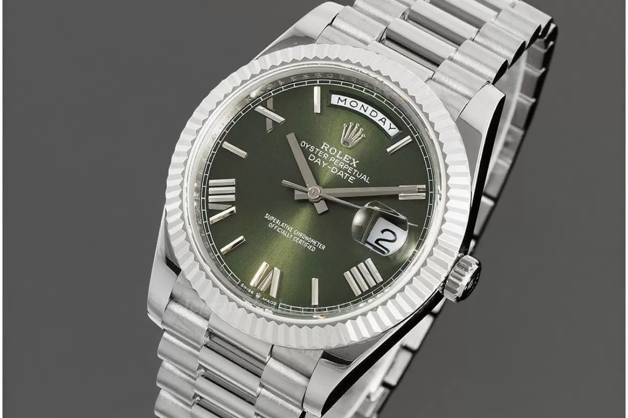 DayDate 228239 40mm SS / SS Green / Rmn JDF V4 VR3255 (Gain Weight)