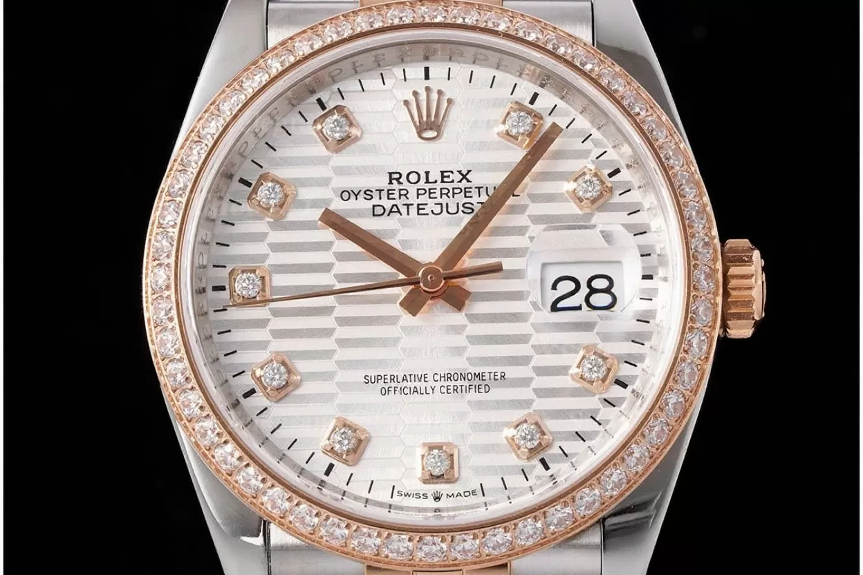 Datejust 126281 36mm Jub Dia RG / SS White Textured Dial VSF DD3235 - Image 2