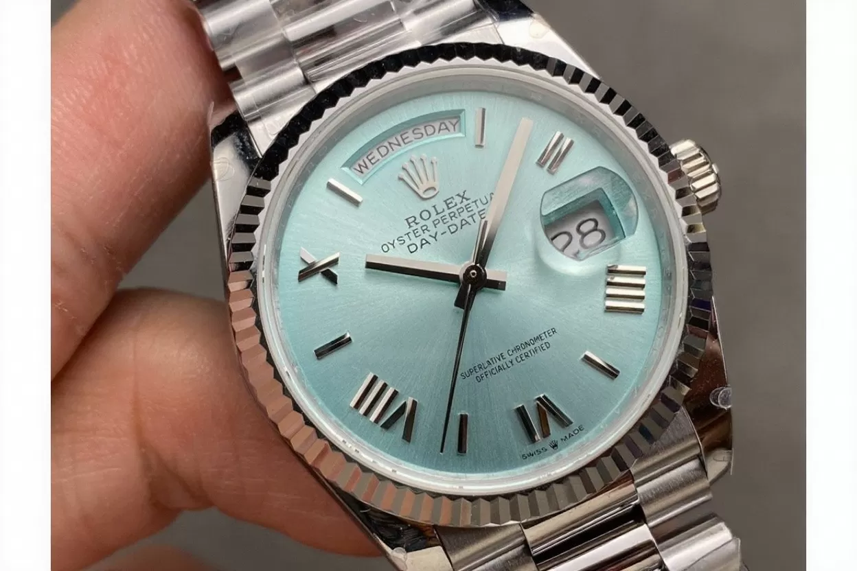 DayDate 128236 36mm SS / SS Ice Blue / Rmn QF V3 VR3255(Gain Weight) - Image 3