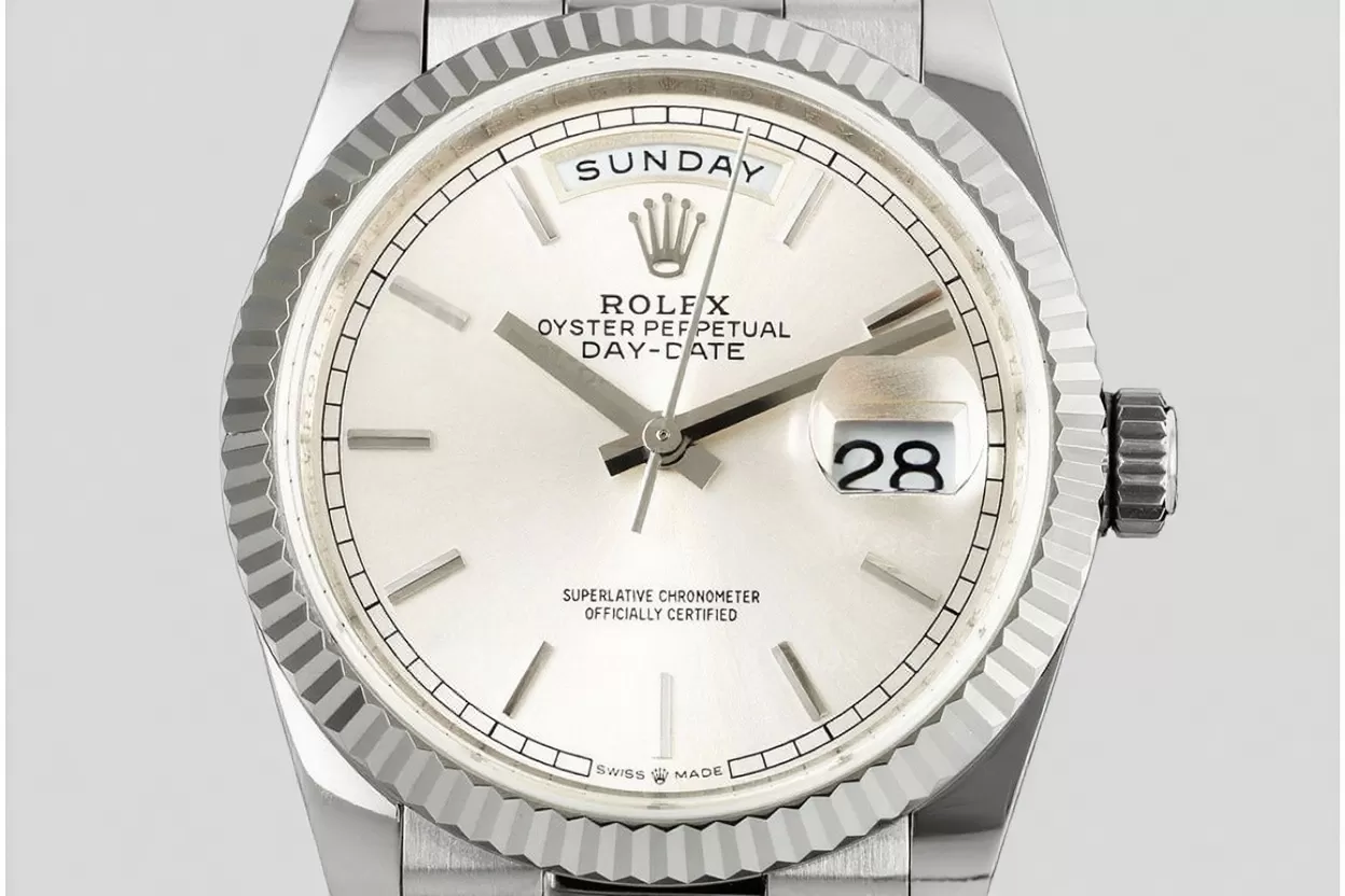 DayDate 128239 36mm SS / SS Silver / Stk QF V3 VR3255(Gain Weight) - Image 2