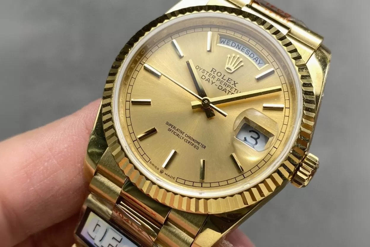 DayDate 128238 36mm YG / YG Gold / Stk QF V3 VR3255(Gain Weight) - Image 2