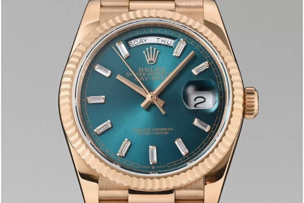 DayDate 128235 36mm RG / RG Blue / Dia QF V3 VR3255(Gain Weight) - Image 2