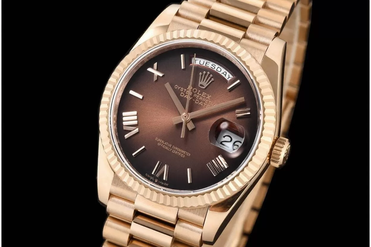 DayDate 128235 36mm RG / RG Brown / Rmn QF V3 VR3255(Gain Weight)