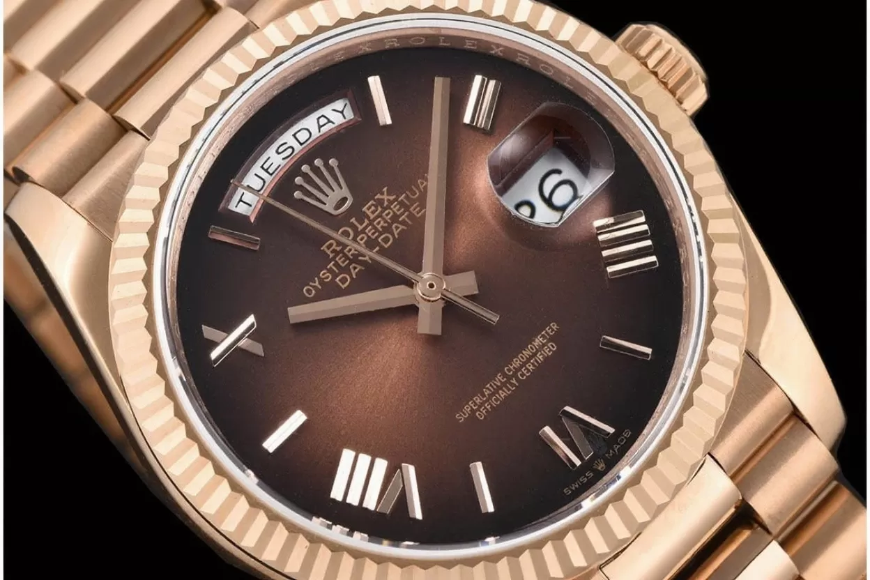 DayDate 128235 36mm RG / RG Brown / Rmn QF V3 VR3255(Gain Weight) - Image 3