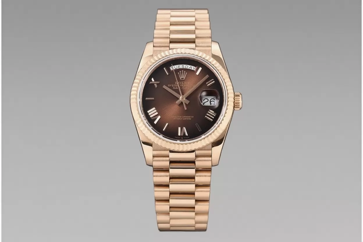 DayDate 128235 36mm RG / RG Brown / Rmn QF V3 VR3255(Gain Weight) - Image 4